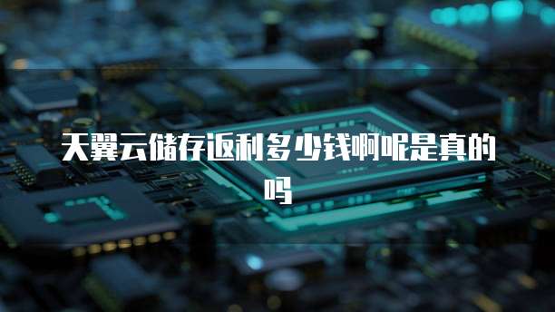 天翼云储存返利多少钱啊呢是真的吗