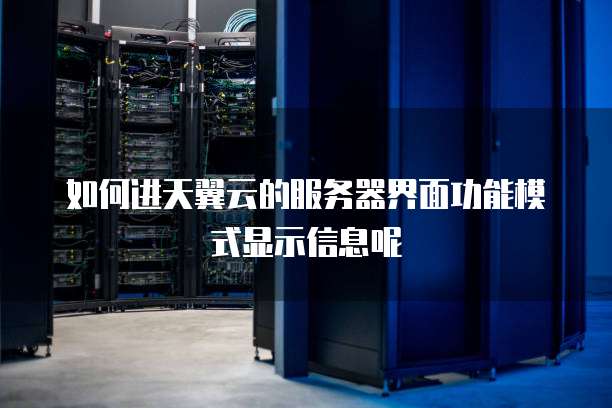 如何进天翼云的服务器界面功能模式显示信息呢