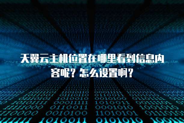 天翼云主机位置在哪里看到信息内容呢？怎么设置啊？