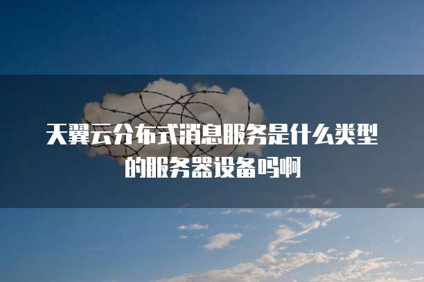 天翼云分布式消息服务是什么类型的服务器设备吗啊