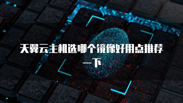 天翼云主机选哪个镜像好用点推荐一下