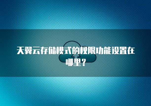天翼云存储模式的权限功能设置在哪里？