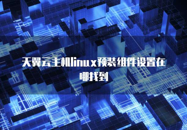 天翼云主机linux预装组件设置在哪找到