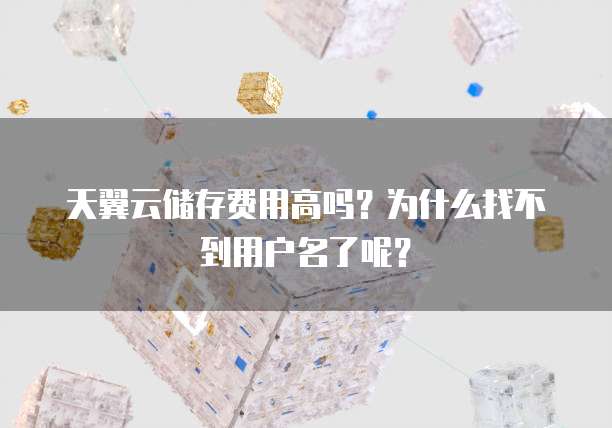 天翼云储存费用高吗？为什么找不到用户名了呢？
