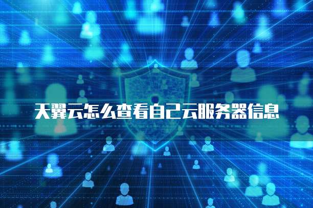 天翼云怎么查看自己云服务器信息