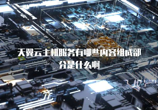 天翼云主机服务有哪些内容组成部分是什么啊
