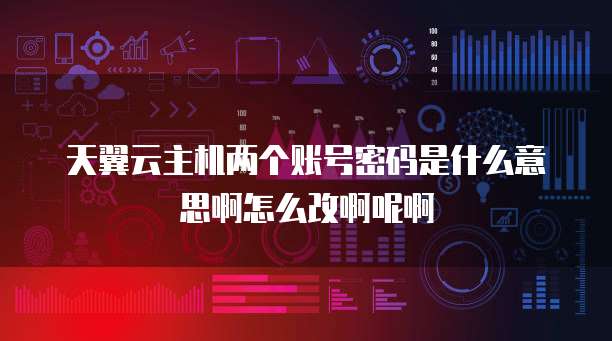 天翼云主机两个账号密码是什么意思啊怎么改啊呢啊