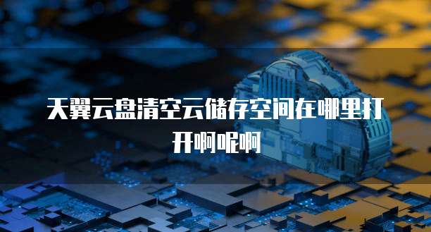 天翼云盘清空云储存空间在哪里打开啊呢啊