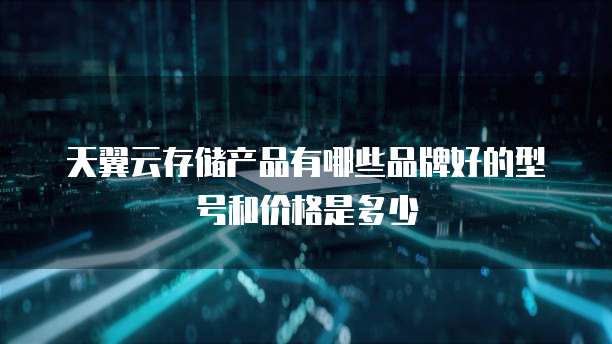 天翼云存储产品有哪些品牌好的型号和价格是多少