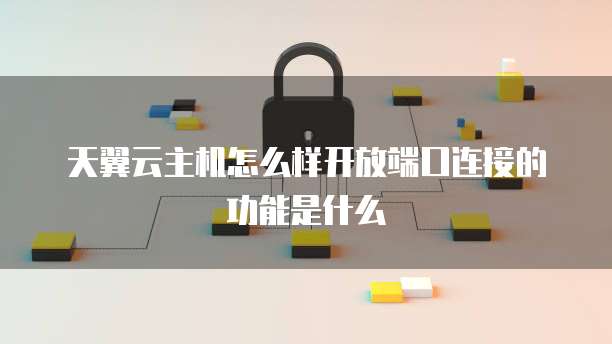 天翼云主机怎么样开放端口连接的功能是什么