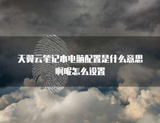 天翼云笔记本电脑配置是什么意思啊呢怎么设置