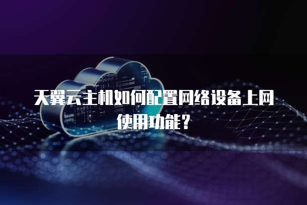 天翼云主机如何配置网络设备上网使用功能?