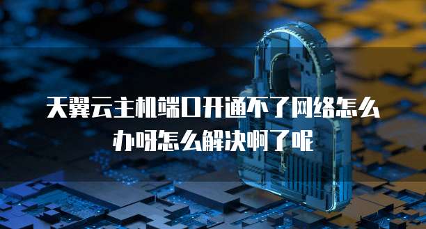 天翼云主机端口开通不了网络怎么办呀怎么解决啊了呢