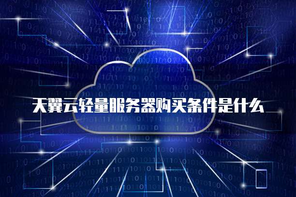 天翼云轻量服务器购买条件是什么