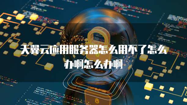 天翼云应用服务器怎么用不了怎么办啊怎么办啊