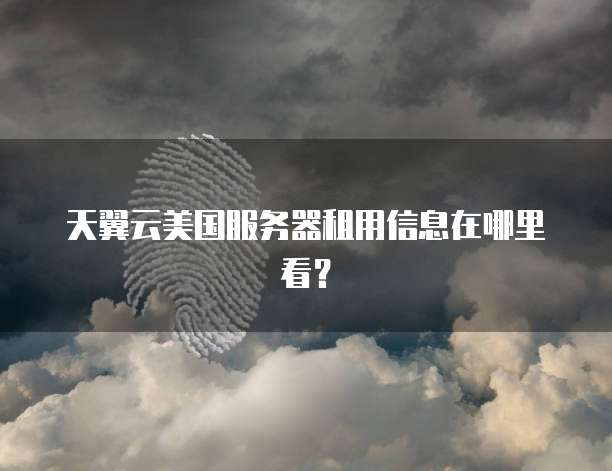 天翼云美国服务器租用信息在哪里看?