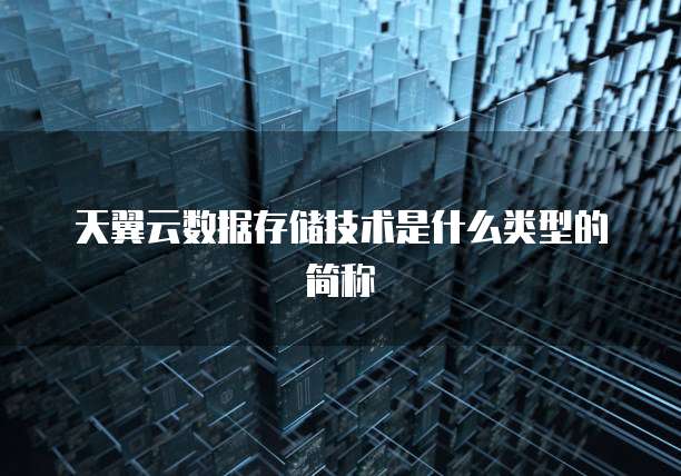天翼云数据存储技术是什么类型的简称