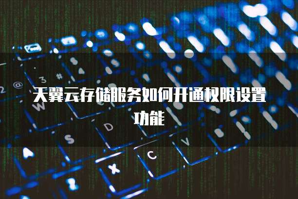 天翼云存储服务如何开通权限设置功能