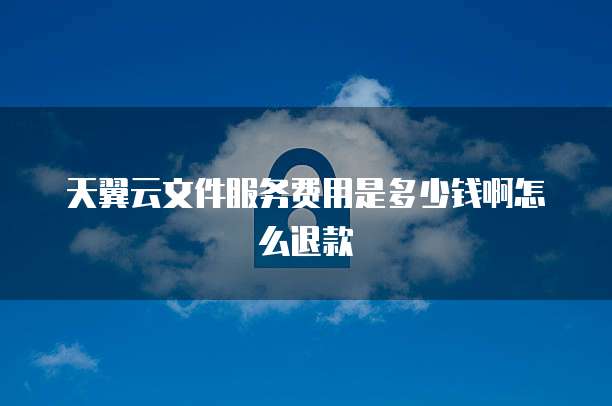 天翼云文件服务费用是多少钱啊怎么退款