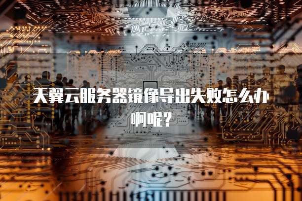 天翼云服务器镜像导出失败怎么办啊呢?