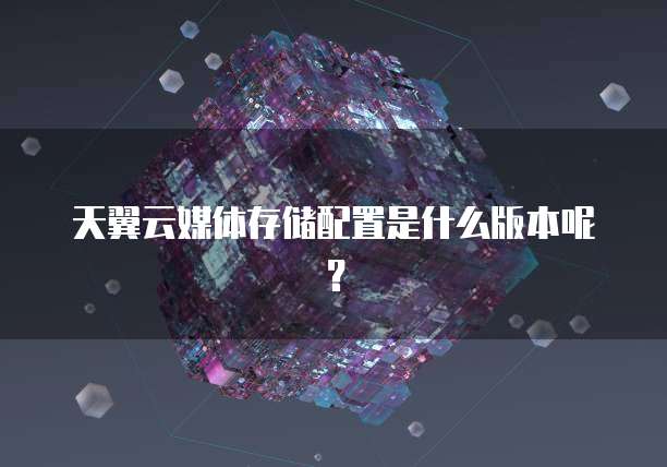 天翼云媒体存储配置是什么版本呢?