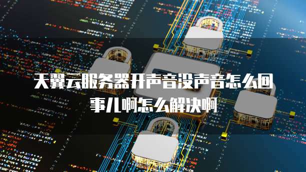 天翼云服务器开声音没声音怎么回事儿啊怎么解决啊