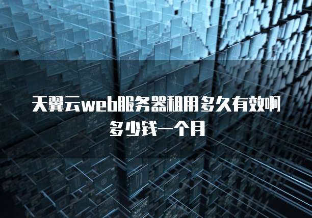 天翼云web服务器租用多久有效啊多少钱一个月