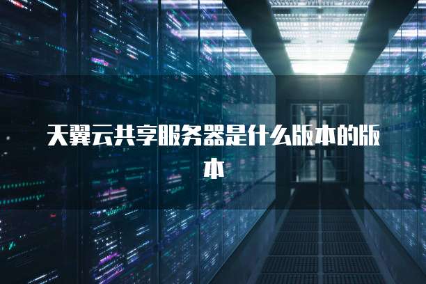 天翼云共享服务器是什么版本的版本