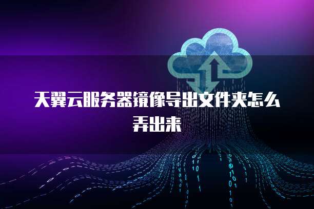 天翼云服务器镜像导出文件夹怎么弄出来