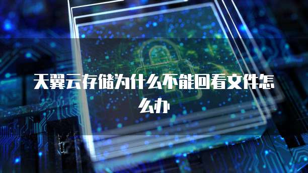 天翼云存储为什么不能回看文件怎么办