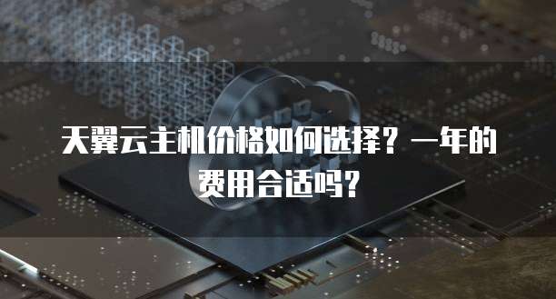 天翼云主机价格如何选择?一年的费用合适吗?
