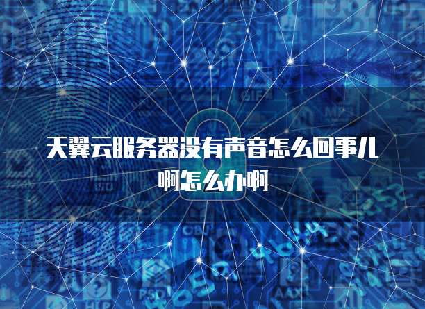 天翼云服务器没有声音怎么回事儿啊怎么办啊