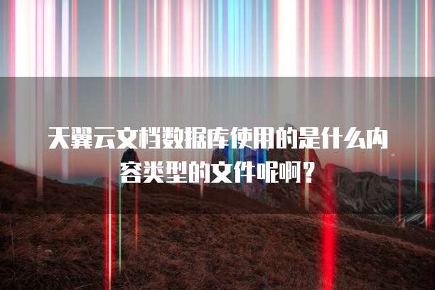 天翼云文档数据库使用的是什么内容类型的文件呢啊?