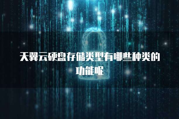 天翼云硬盘存储类型有哪些种类的功能呢