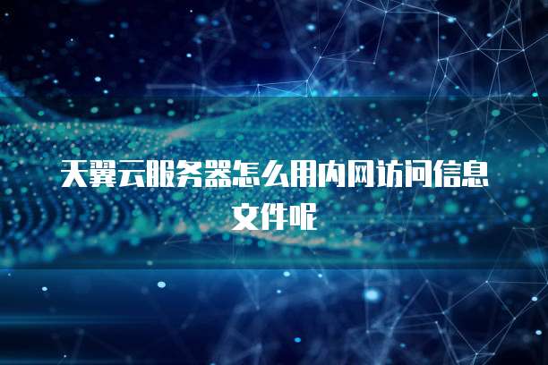天翼云服务器怎么用内网访问信息文件呢