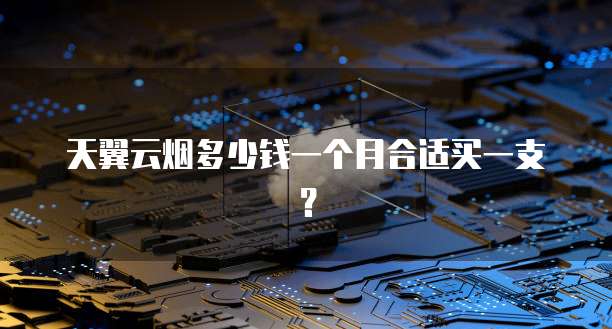 天翼云烟多少钱一个月合适买一支?