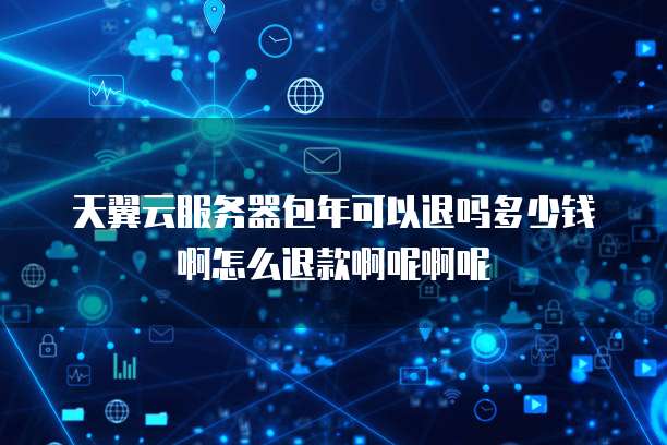 天翼云服务器包年可以退吗多少钱啊怎么退款啊呢啊呢