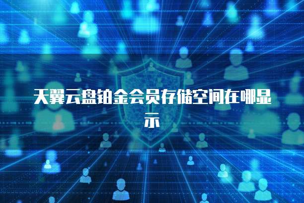 天翼云盘铂金会员存储空间在哪显示