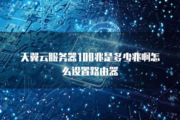 天翼云服务器100兆是多少兆啊怎么设置路由器