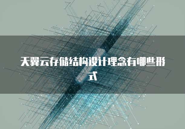 天翼云存储结构设计理念有哪些形式