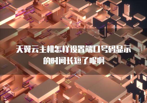 天翼云主机怎样设置端口号码显示的时间长短了呢啊
