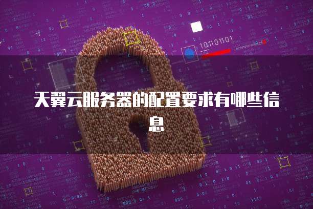 天翼云服务器的配置要求有哪些信息