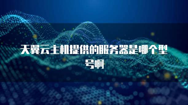 天翼云主机提供的服务器是哪个型号啊