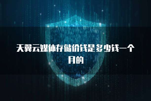 天翼云媒体存储价钱是多少钱一个月的