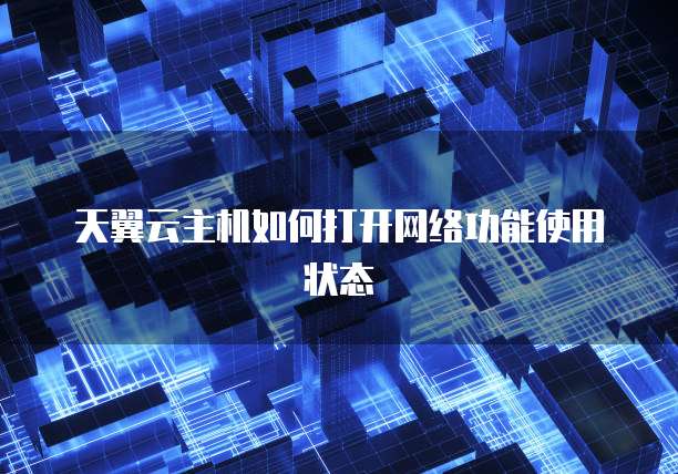 天翼云主机如何打开网络功能使用状态