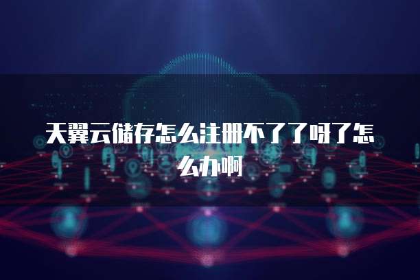 天翼云储存怎么注册不了了呀了怎么办啊