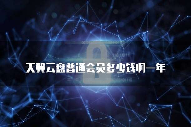 天翼云盘普通会员多少钱啊一年