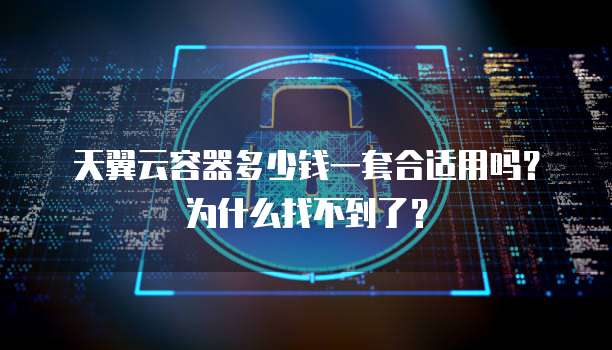 天翼云容器多少钱一套合适用吗?为什么找不到了?