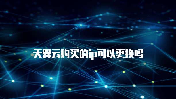 天翼云购买的ip可以更换吗