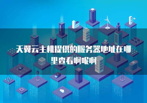 天翼云主机提供的服务器地址在哪里查看啊呢啊